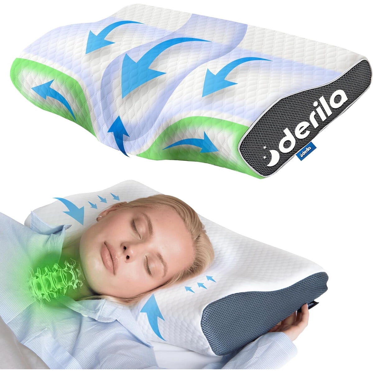 Almohada Ortopadica Derila Espuma Viscoelastica Cuello
