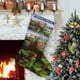 thumbnail image 1 of Minecraft Tema: Calcetines de Navidad, fino lino blanco para colgar en escaleras y chimenea, decoración navideña para el hogar, regalo de Navidad. 45cm × 32cm, 1 of 5