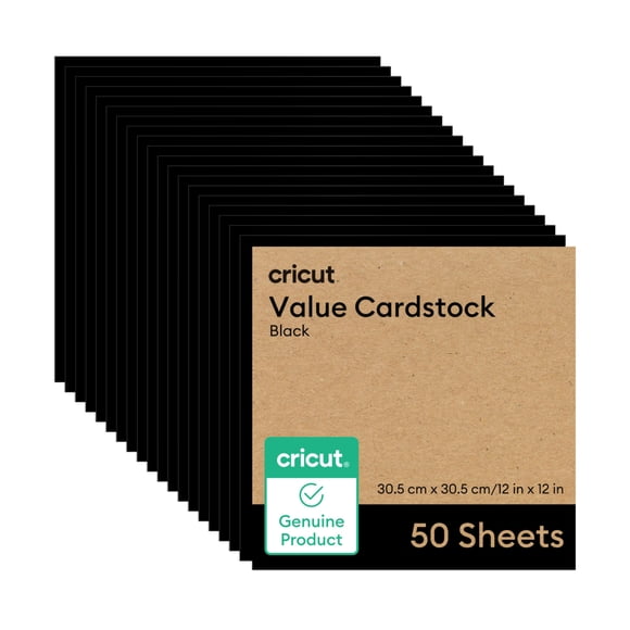 Cartulina Cricut 30,5 cm x 30,5 cm Negro 50 Hojas