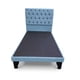thumbnail image 1 of Cama Plaza y Media Con Respaldo y base de 105 X 190cm Tapizada en Lino Azul Claro, 1 of 5