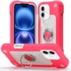 thumbnail image 1 of Funda for Apple iPhone 16 de 6.1 Pulgadas con Soporte de Doble Anillo, Soporte Giratorio de 360°, PC+silicona, Cubierta de Teléfono a Prueba de Golpes de Grado Militar de Alta Resistencia, Rojo,, 1 of 6