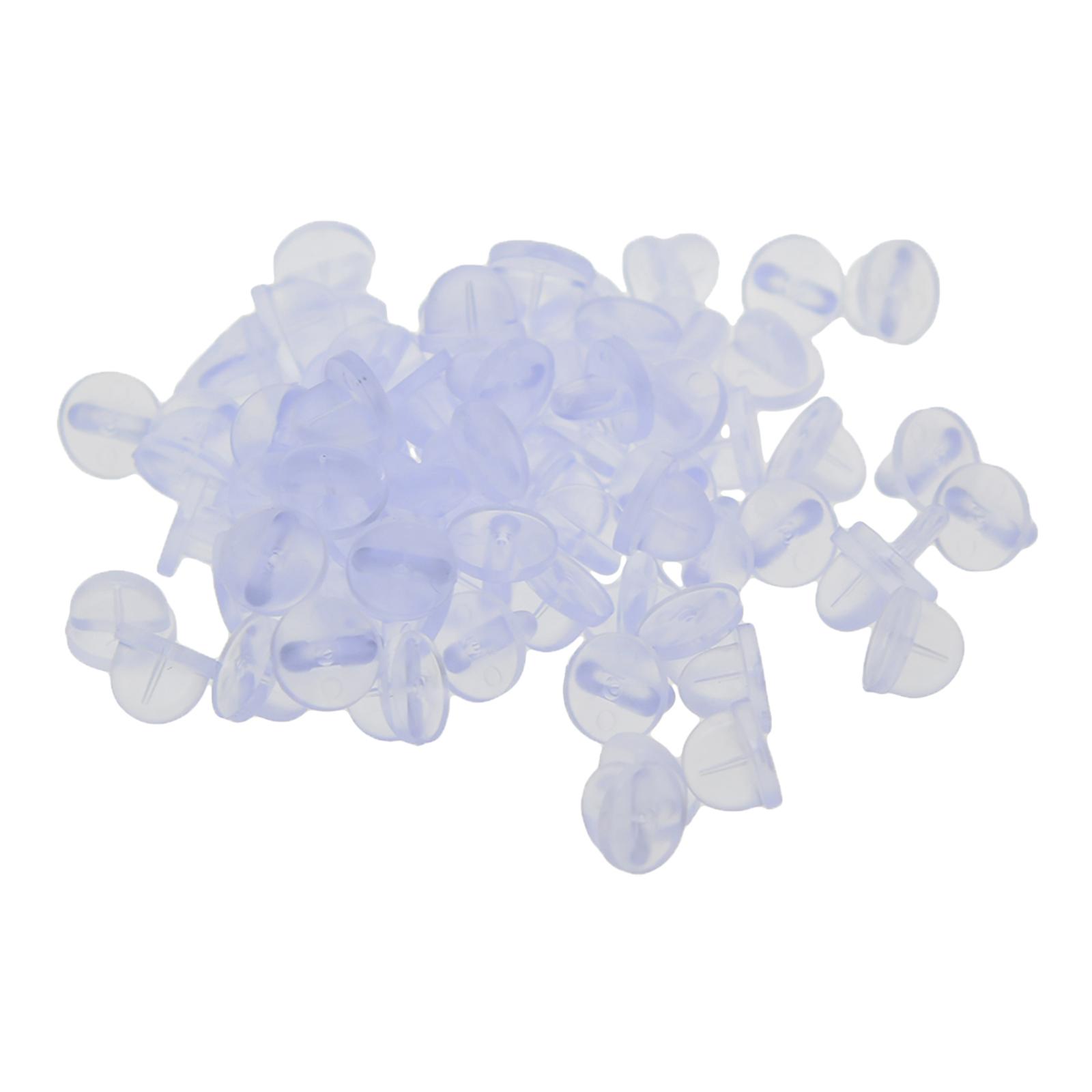 Magideal - 200X Pasador De Silicona De Seguridad, Alfileres De Solapa De Embrague De Mariposa, Soporte De Respaldo, Cierre De Broche Para Sombrero, Insignia, Uni , Claro