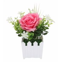 Genérico - Set 2 Flor Artificial Rosa Valla Encanto Compacto Adorno Jhn