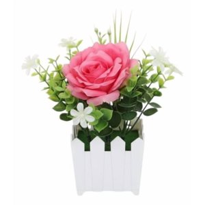 Genérico - Set 2 Flor Artificial Rosa Valla Encanto Compacto Adorno Jhn