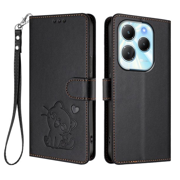 Infinix HOT 40 4G Funda Billetera con Ranuras para Tarjetas, Negro