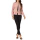 thumbnail image 2 of INSPIRE CHIC Chaquetas de Mezclilla para Mujer con Botones, Dobladillo Peplum, Mangas Largas, Chaquetas de Jean Cortas, Rosa Polvoriento S, 2 of 6