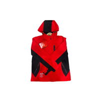 Genérico - Chaqueta Cortaviento Deportiva Ultra Liviana Micropolar Rojo, Talla Xl