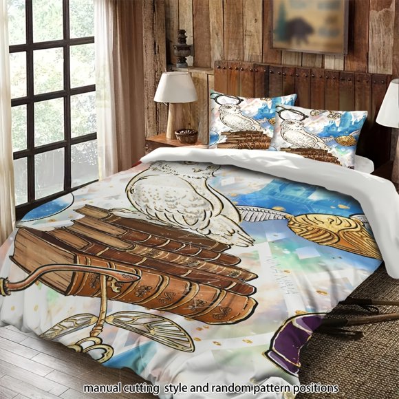 Bedding Warner Bros Owl Books Magic Castle Pattern Theme Suitable for All Seasons Machine Washable Includes Pillowcases Suitable for Bedrooms Guest Rooms Dorms