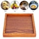 thumbnail image 3 of Bandeja cuadrada portátil pequeña de madera maciza para servir té, café, aperitivos y comidas (18 x 18 x 2), 3 of 8