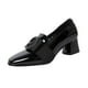 thumbnail image 3 of Zapatos De Tacón Grueso Bajo Para Mujer Punta Cuadrada De Moda Para Fiesta De Boda De Ocio 38 Negro.., 3 of 3