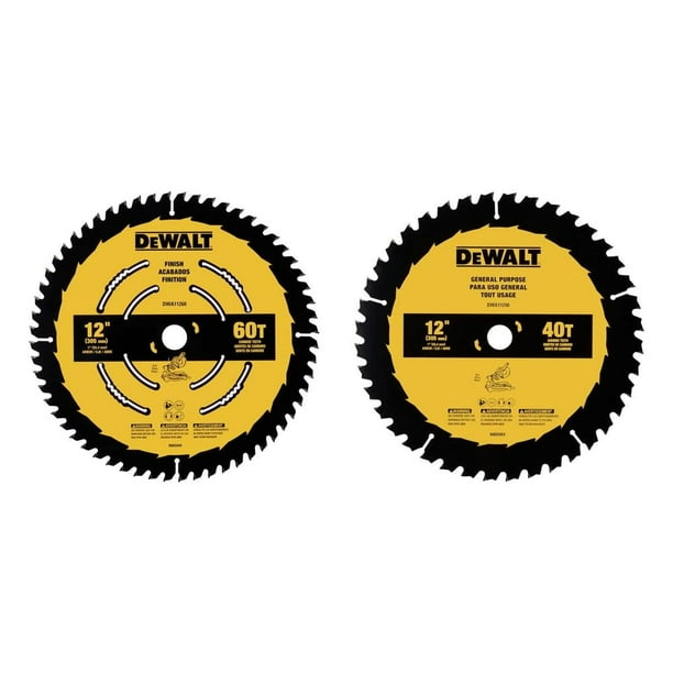 Paquete combinado de hojas para sierra ingletadora DEWALT DWA112CMB, 30 cm, 40 T y 60 T