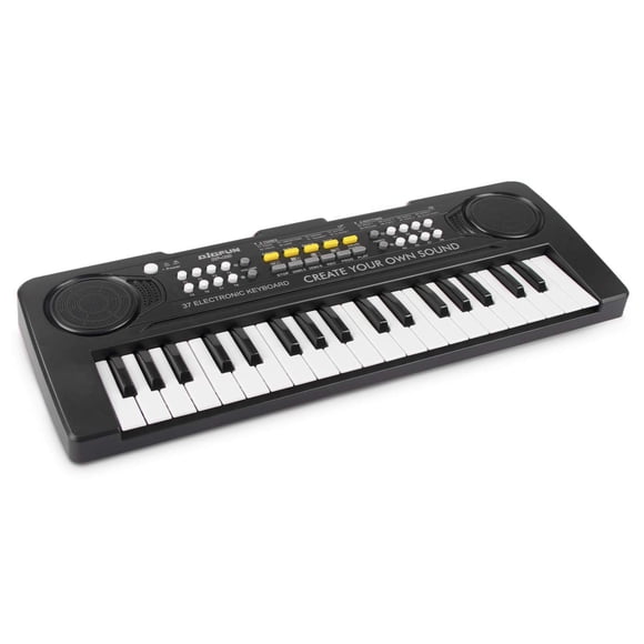 Teclado y piano portátil APerfectLife Kids de 37 teclas con micrófono negro