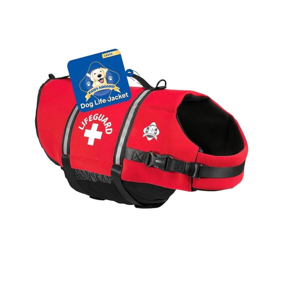 Chaleco salvavidas para perros Paws Aboard, ajustable, rojo, L