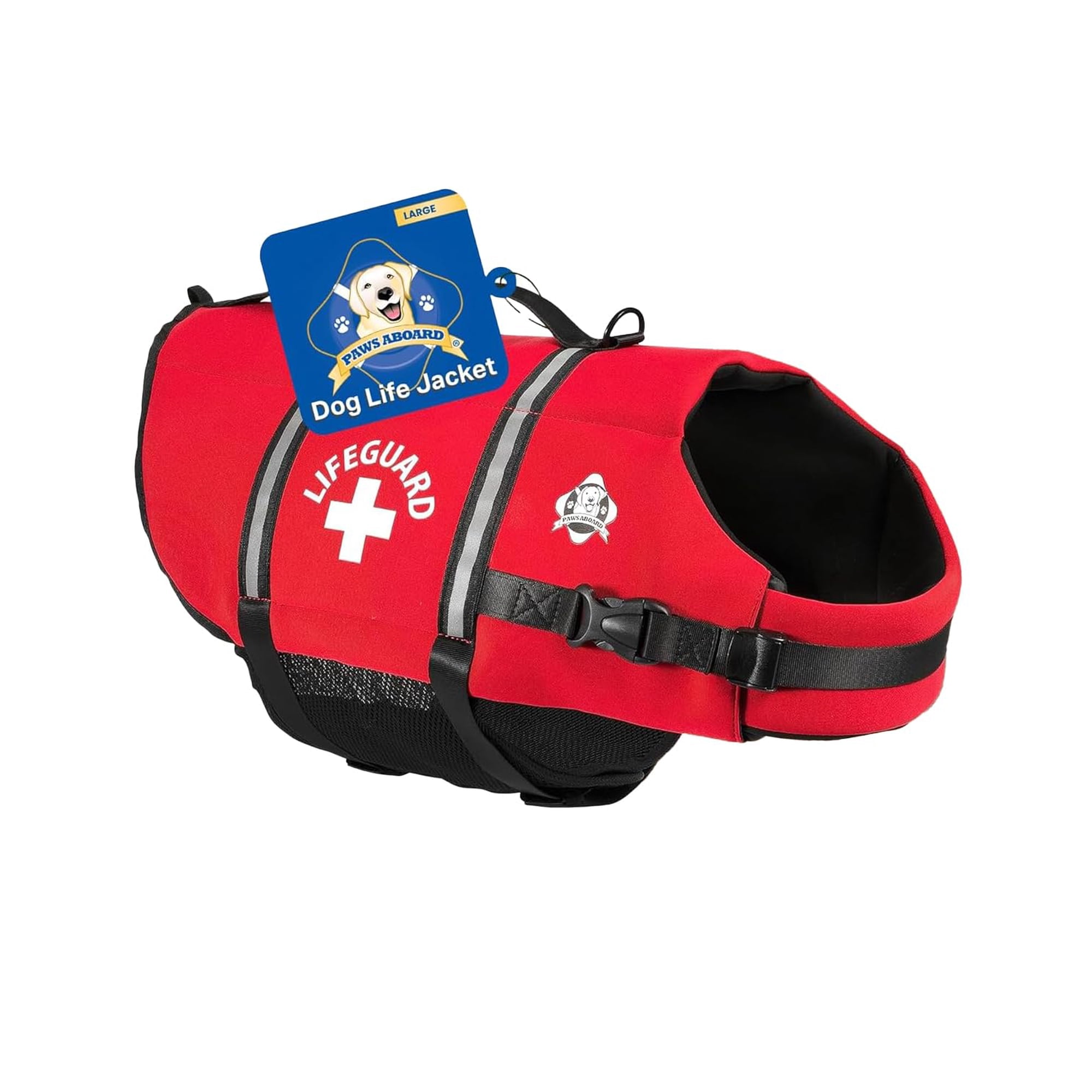 Chaleco Salvavidas Para Perros Paws Aboard, Ajustable, Rojo, L