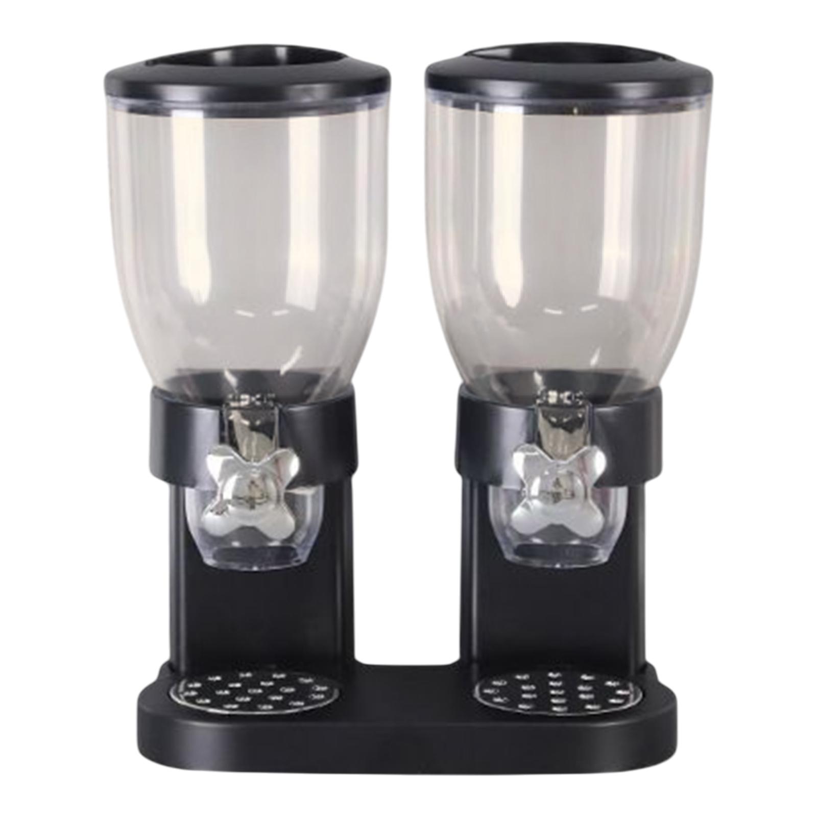 Magideal - Contenedor De Almacenamiento Cerilítico Caja De Donantes De Granos Organizador Pantalla De Frijoles Display Container De Almacenamiento De Alimentos A Doble Taza Negra