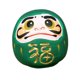 thumbnail image 3 of Estatua De Muñeca Daruma Artesanal Decorativa Para Decoración De Estantería De Mesa Verde, 3 of 3