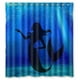thumbnail image 1 of Cortina de ducha con silueta de sirena en las profundidades del mar, juego de cortina de baño con ganchos, tamaño 66 x 72 pulgadas, 1 of 3