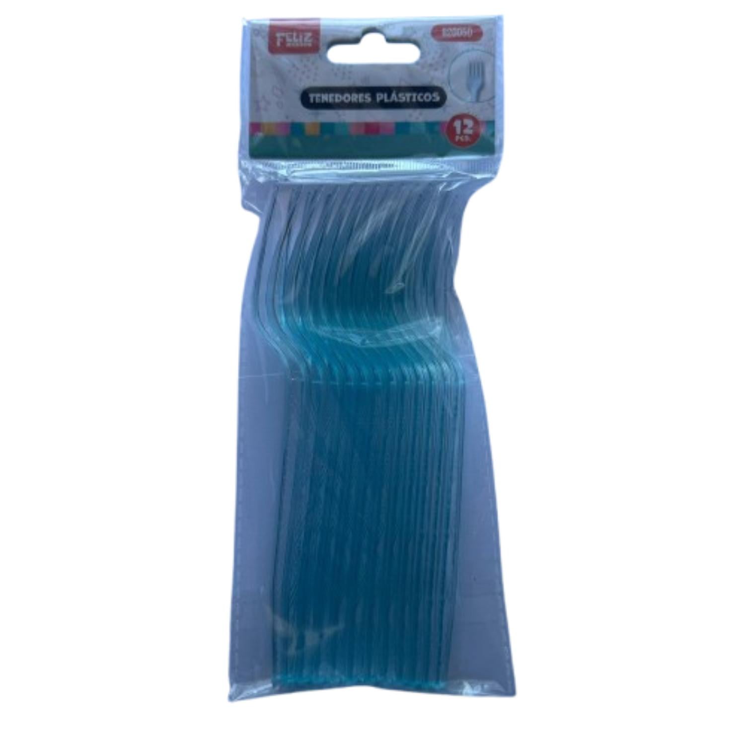 Genérico - Tenedores 12 Un Acrilico Transparente Calipso Blanco