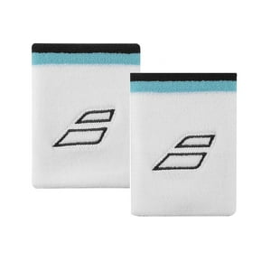 Muñequera Babolat Jumbo Terry Blanco/Azul X2 Tenis/Padel
