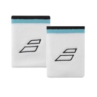 Muñequera Babolat Jumbo Terry Blanco/Azul X2 Tenis/Padel