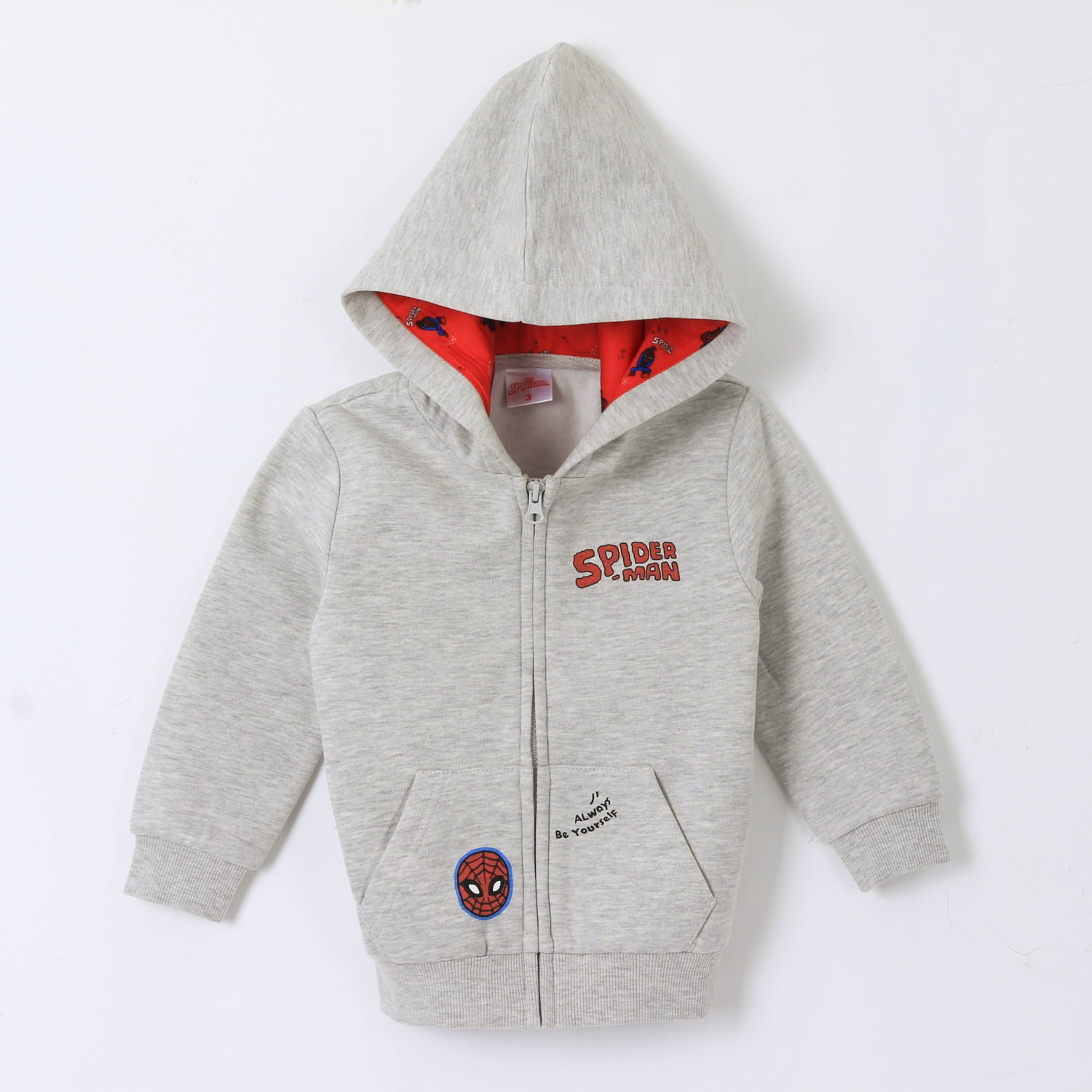 Polerón Con Cierre Niño Spiderman Gris Marvel