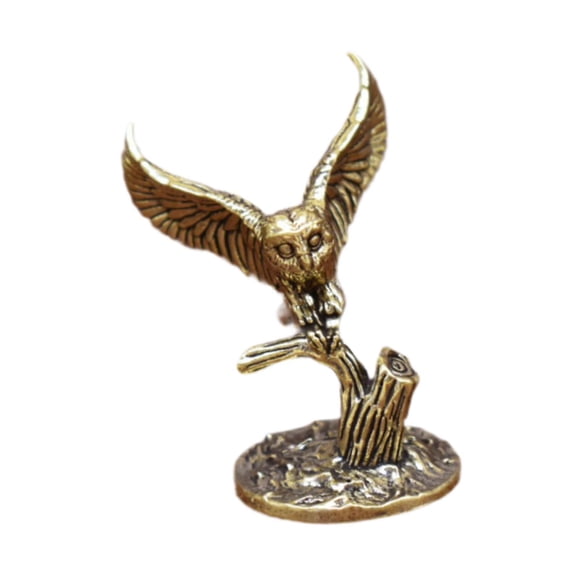 Estatua De Búho De Latón, Coche Antiguo, Té, Mascota, Arte, Hogar, Figurita De Feng Shui Chino