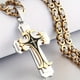thumbnail image 1 of Handmade Men's Vintage Necklace with Golden Cross Pendant - Stylish and Durable Jewelry, 1 of 4