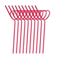 Bothyi - 10 Pajitas En Forma De Corazón Para Fiestas De Aniversario, Vacaciones, Despedida De Soltera, Color Rojo