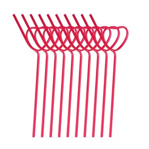 Bothyi - 10 Pajitas En Forma De Corazón Para Fiestas De Aniversario, Vacaciones, Despedida De Soltera, Color Rojo