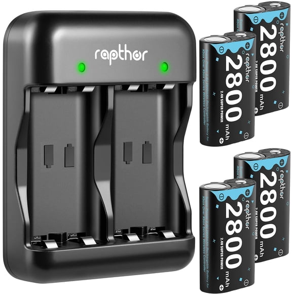 Pack de baterías Rapthor de 2800 mAh, 4 unidades, cargador rápido para Xbox