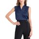 thumbnail image 1 of INSPIRE CHIC Top de Tirantes de Seda Satinada con Escote en V y Detalle Fruncido para Mujer en Verano M Azul Oscuro, 1 of 6