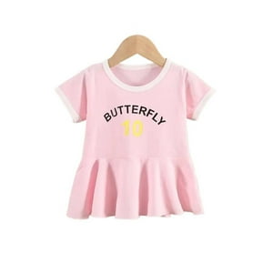 Kivara - Vestido Niña Algodon Verano Manga Corta Butterfly Rosa Multicolor 1
