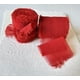 thumbnail image 1 of Xiao Hua Cintas, paquete de 3 cintas de gasa (rojas) - 4 cm x 5 yardas, con borde deshilachado, ideales para envolver regalos, bodas, manualidades., 1 of 1
