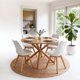 thumbnail image 5 of Comedor Mesa Redonda Equiz Wood 100cm | Base X + 4 Sillas Tulip Blancas, 5 of 5