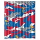 thumbnail image 1 of Cortina de ducha de los Kansas Jayhawks, juego de cortina de baño con ganchos, tamaño 60 x 72 pulgadas, 1 of 3