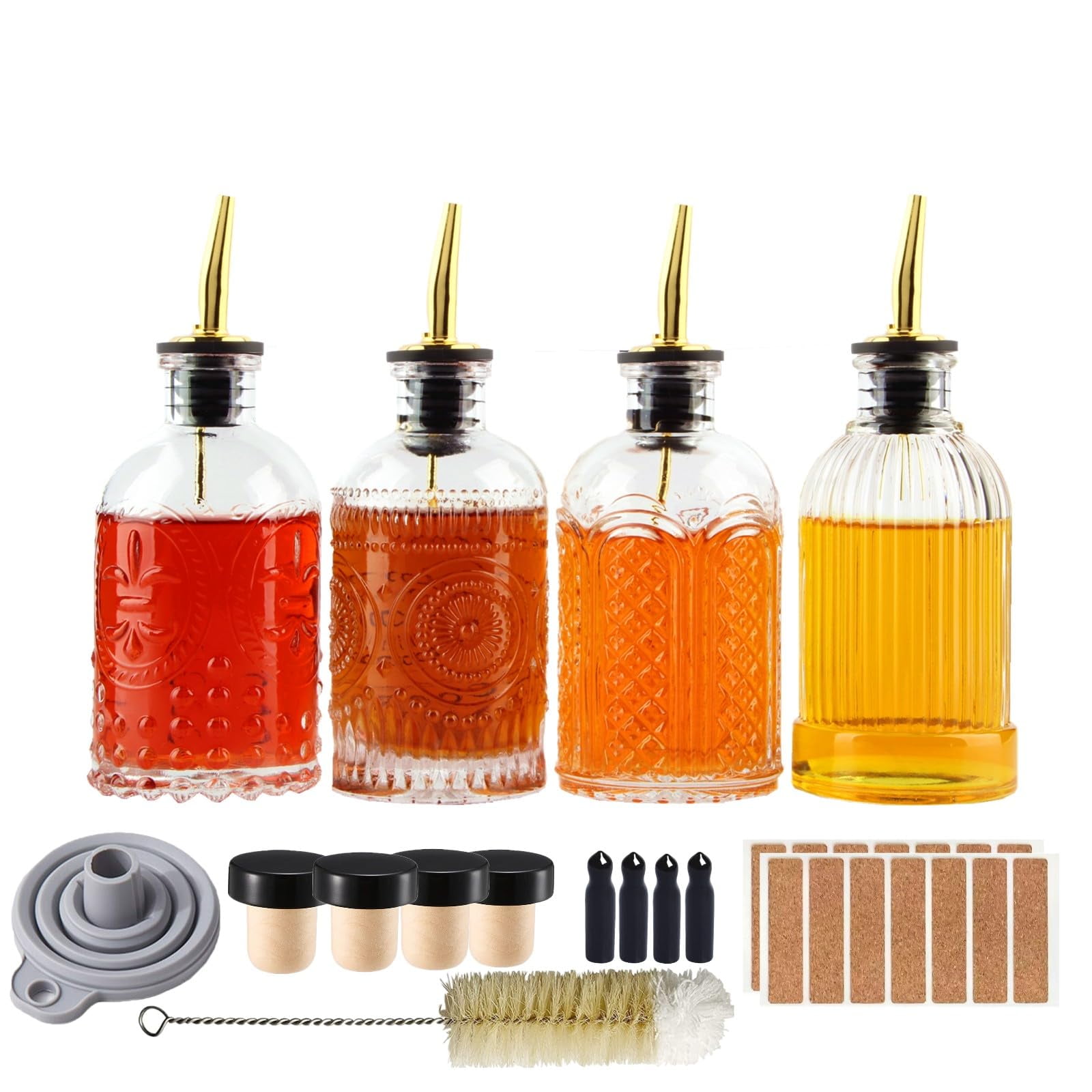 Set De Botellas Dispensadoras De Sirope Shining Craft Sc055, 200 Ml, Paquete De 4