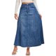 thumbnail image 1 of INSPIRE CHIC Falda Maxi de Jean para Mujer Casual de Cintura Alta Lavado Desgastado Línea A Oscilación Larga Faldas de Mezclilla L Azul Cielo, 1 of 6