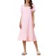 thumbnail image 2 of INSPIRE CHIC Camisón de Algodón para Mujer Cuello Cuadrado Vintage Camiseta de Dormir con Encaje y Dobladillo con Volantes Manga Corta Ropa de Casa 2XL Rosa, 2 of 6