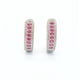 thumbnail image 1 of Argollas Lujosas Huggies Con Gema De Rubí Rosa En Plata 925, 1 of 3