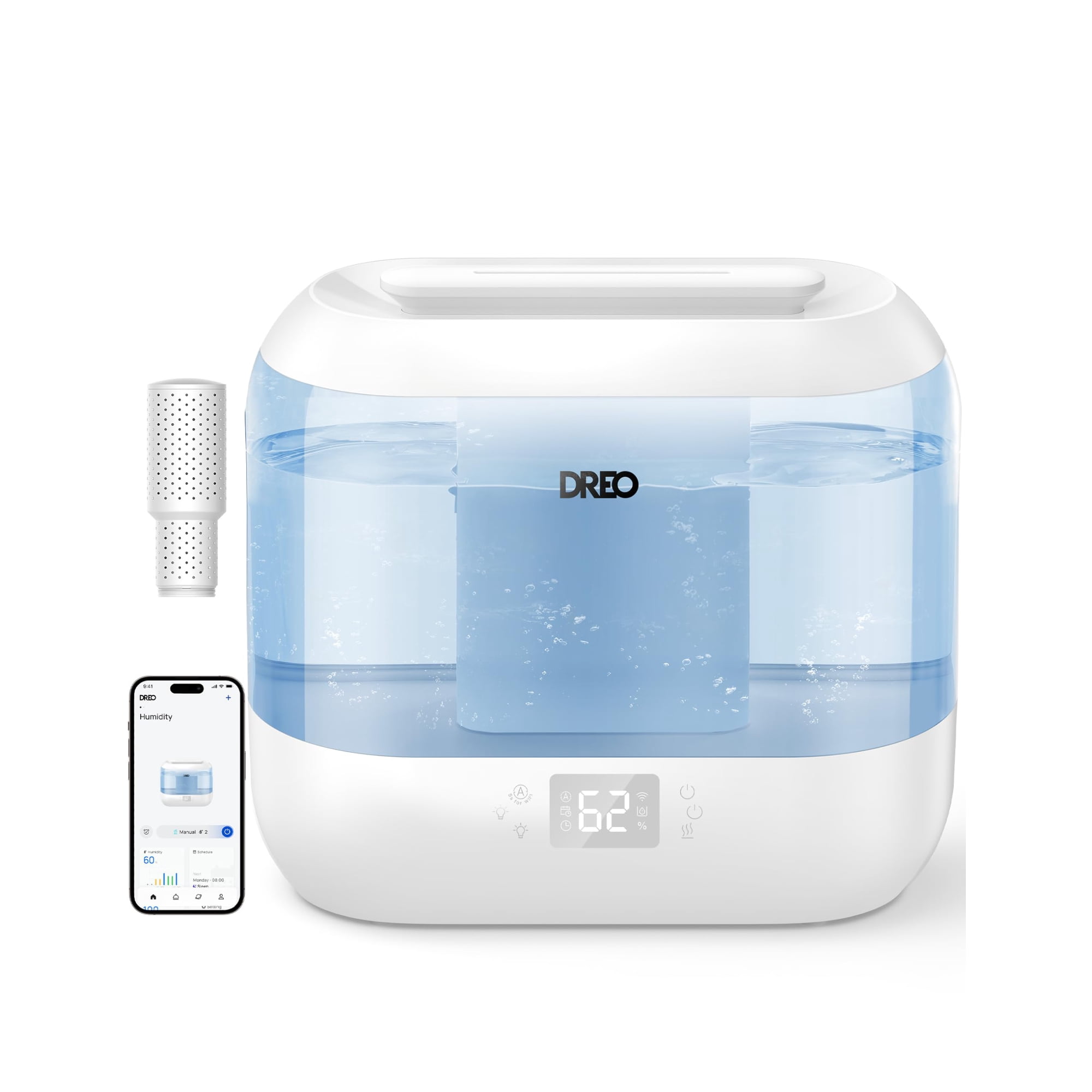 Humidificador Dreo Hm311s De 4 Litros Con Relleno Superior Smart Cool Mist Con Difusor