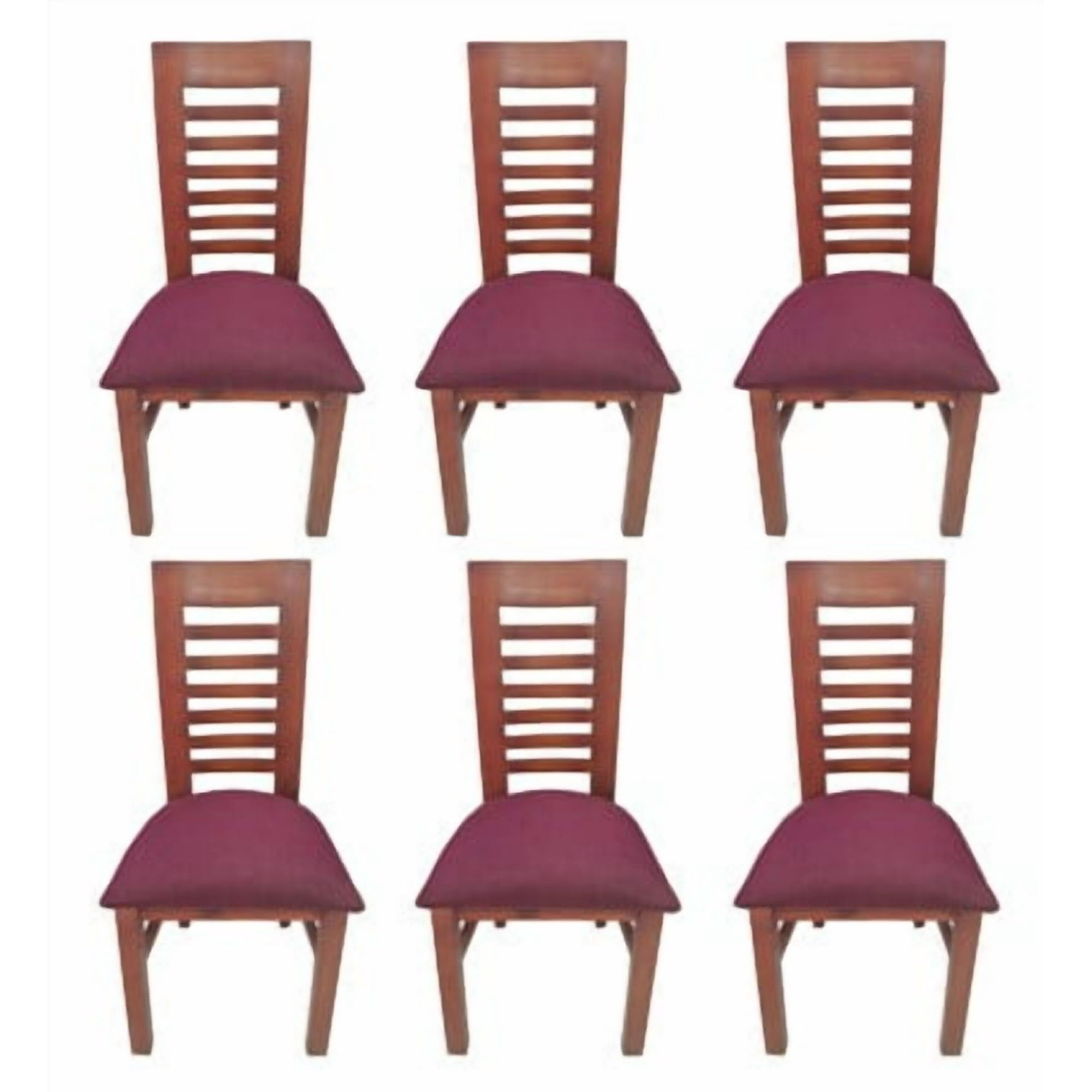 Koliat - Pack 6 Sillas Oporto Caramelo Tapiz Burdeo