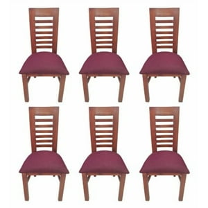 Koliat - Pack 6 Sillas Oporto Caramelo Tapiz Burdeo