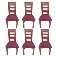 Koliat - Pack 6 Sillas Oporto Caramelo Tapiz Burdeo