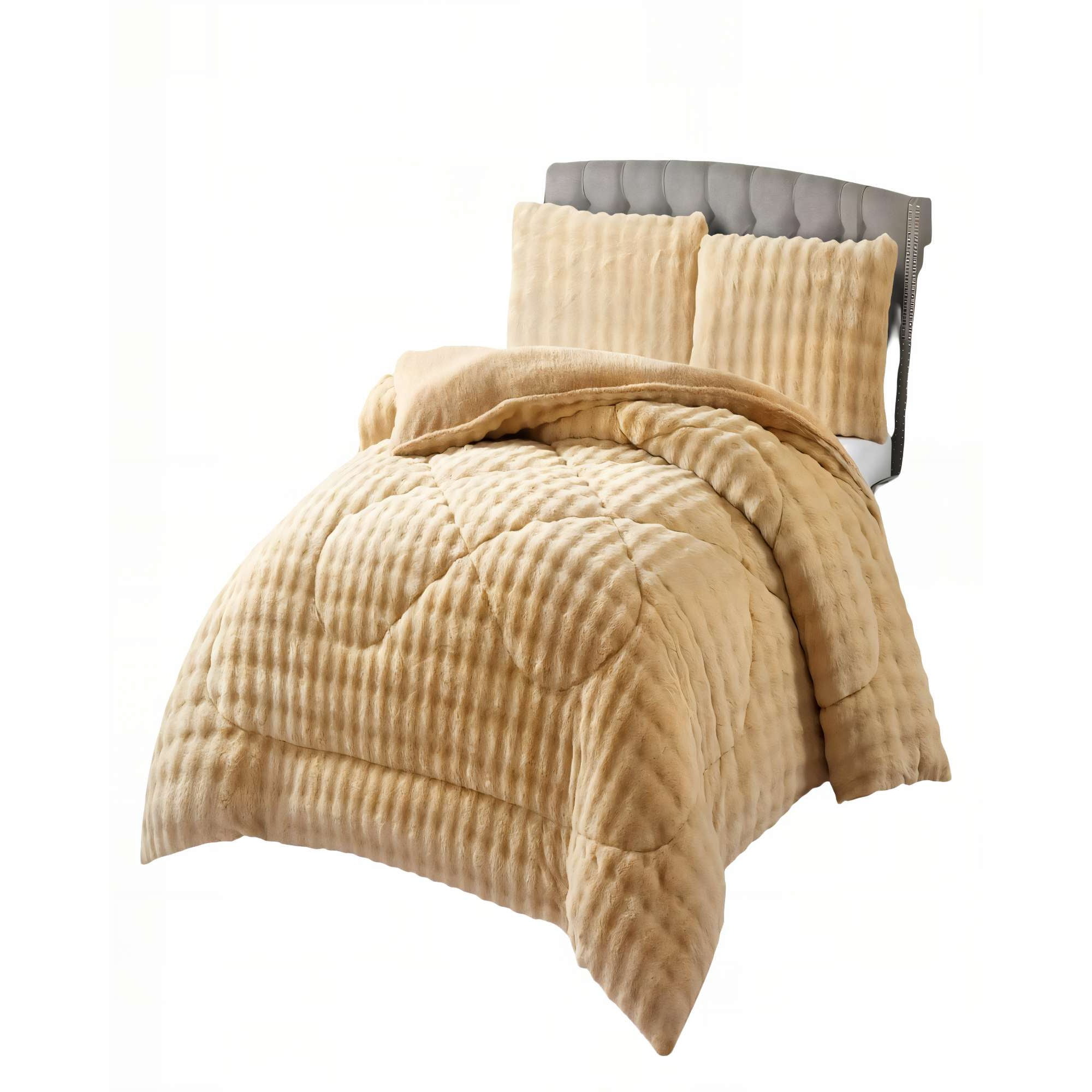 Genérico - Cobertor Piel De Conejo Imitacion King Color Mostaza