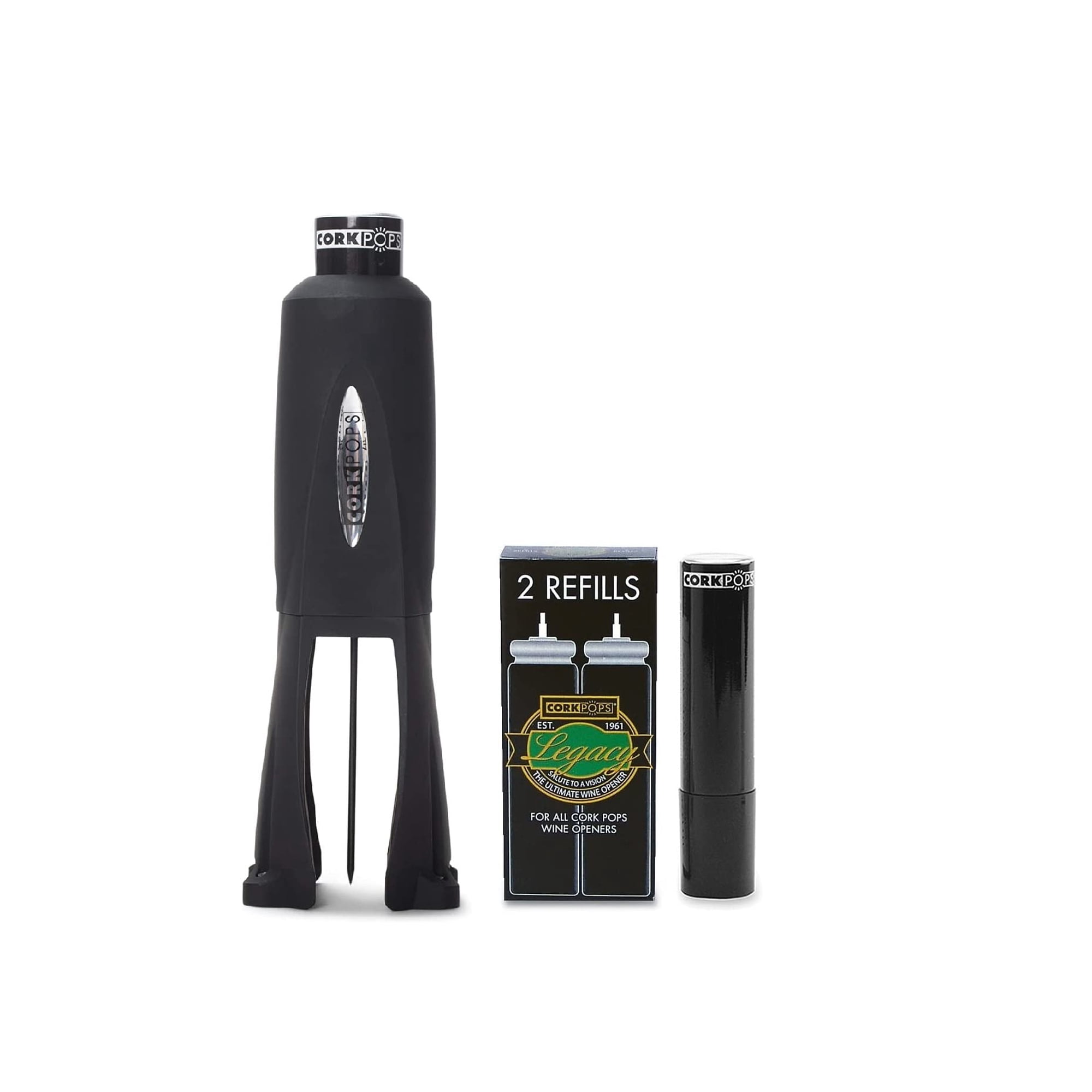 Abridor De Botellas Cork Pops Legacy Con 3 Cartuchos De Recarga