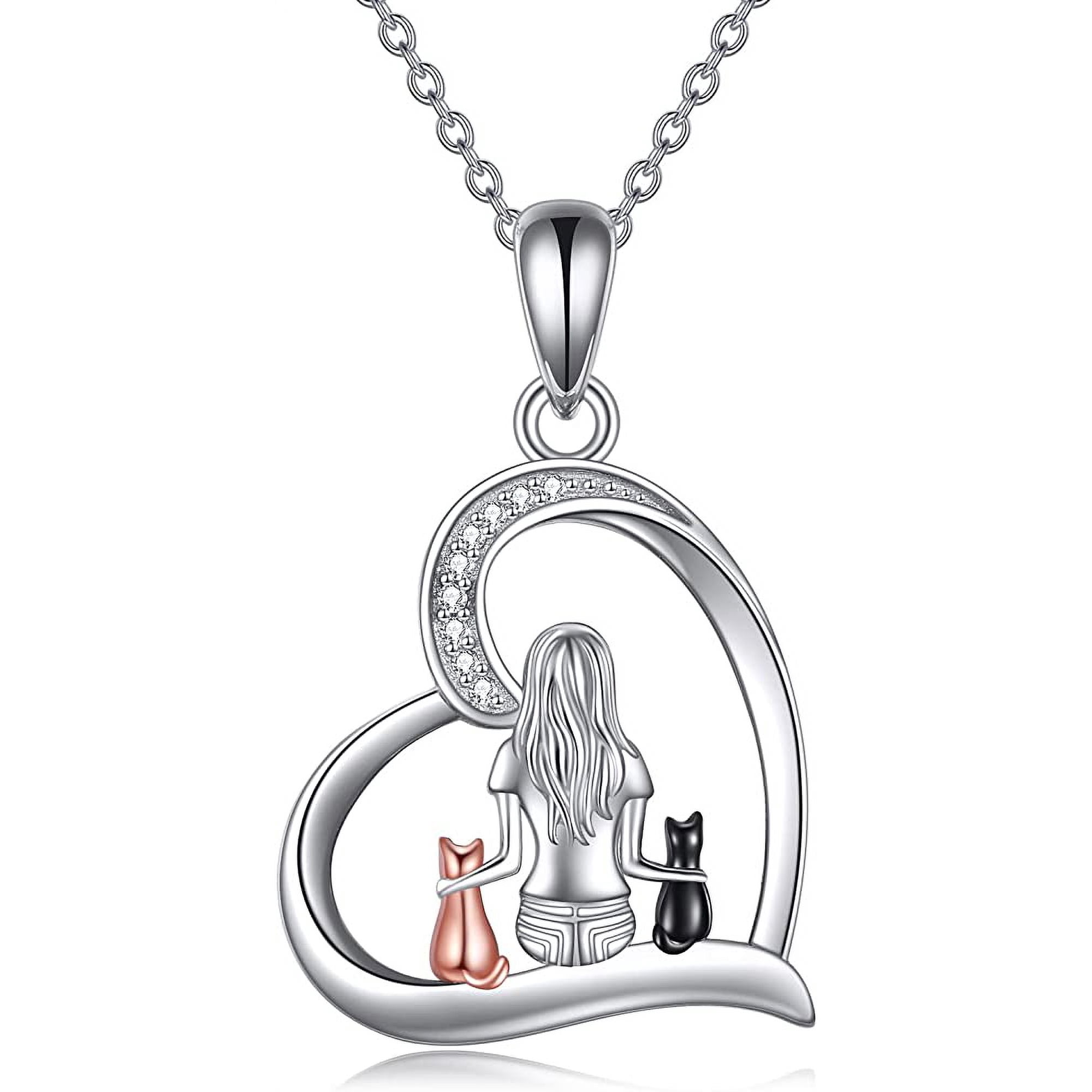 Vousez - Collar Mujer Dos Gatos Plata 925