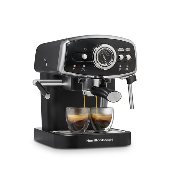 Máquina de café espresso Hamilton Beach Slide & Lock 15 bar negra
