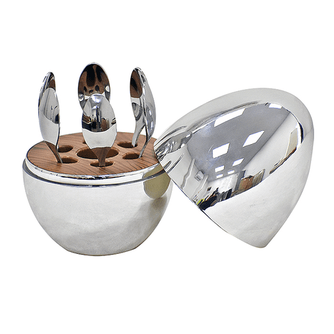 Muebles Santa Ana - Set Huevo 6 Cucharas Café Plata