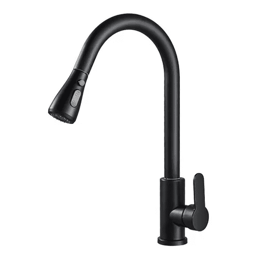 Llave Monomando Lavaplatos Profesional Extraíble Negra
