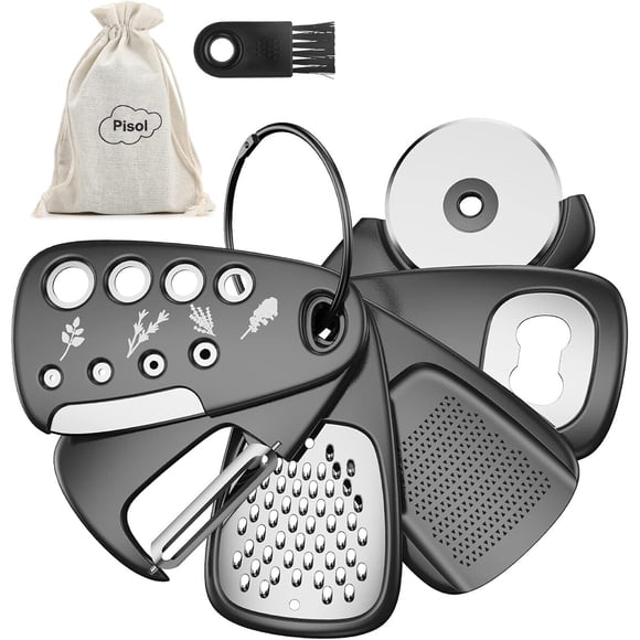 Set de Utensilios de Cocina Pisol de 6 Piezas de Acero Inoxidable